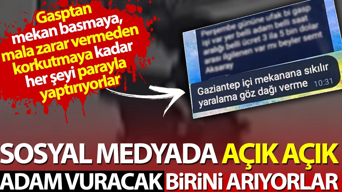 Türkiye'de sıradan bir gün..Sosyal medyada açık açık adam vuracak birini arıyorlar. Her şeyi parayla yaptırıyorlar